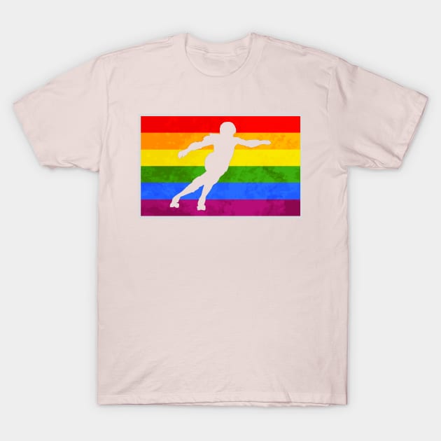 Roller Derby Pride Flag T-Shirt by OldTony